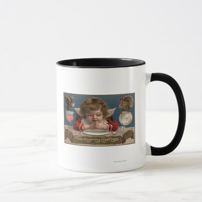 Child Praying at Dinner-Table Mug (Right)