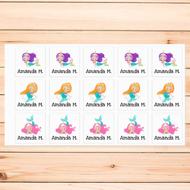 Child Pretty Mermaid Waterproof Iron On Clothing Kids' Labels (Creator Uploaded)