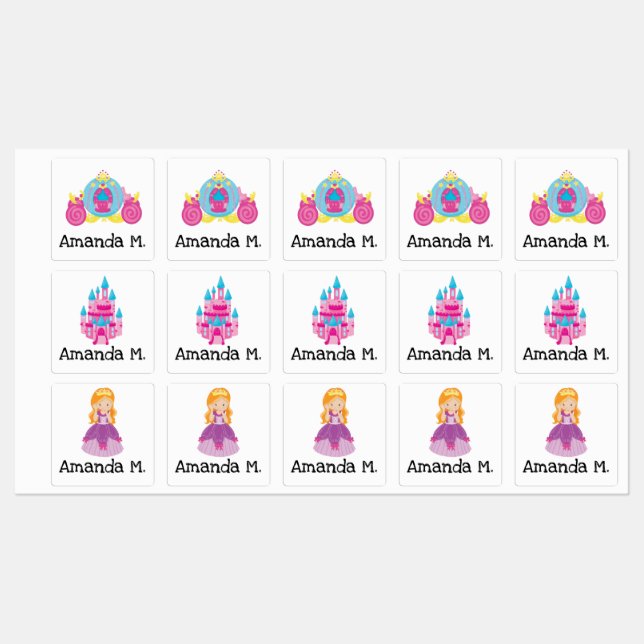 Child Princess Waterproof Iron On Clothing Kids' Labels (Sheet)