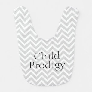 Child Prodigy Funny Chevron Stripes Bib