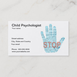 Child psychologist business card