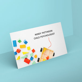 Child Psychologist Play Therapy Toy Blocks Photo Business Card by epicdesigns at Zazzle