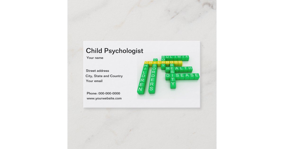 Child Psychologist Psychiatrist Business card Zazzle