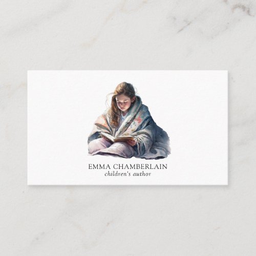 Child Reading A Book Childrens Author  Business Card