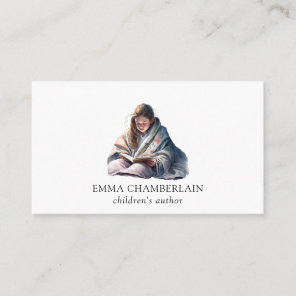 Child Reading A Book Children's Author Business Card