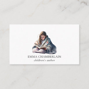 Child Reading A Book Children's Author Business Card