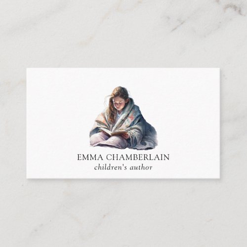 Child Reading A Book Childrens Author Business Card