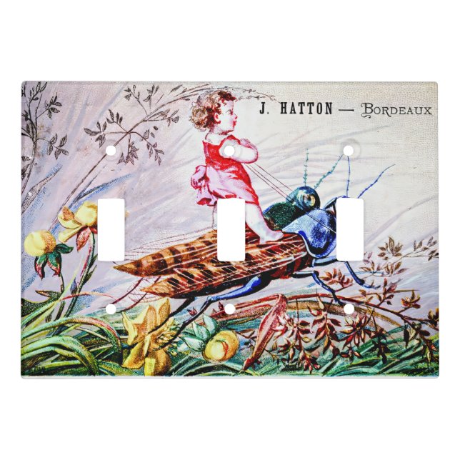 Child Riding Grasshoppers Light Switch Cover (Front)