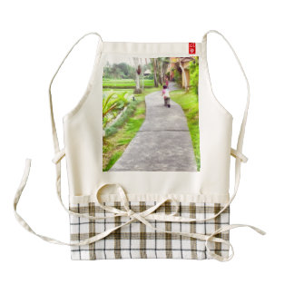 Child running on track zazzle HEART apron