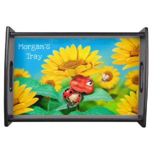 Child’s custom tray sleepy ladybug serving tray