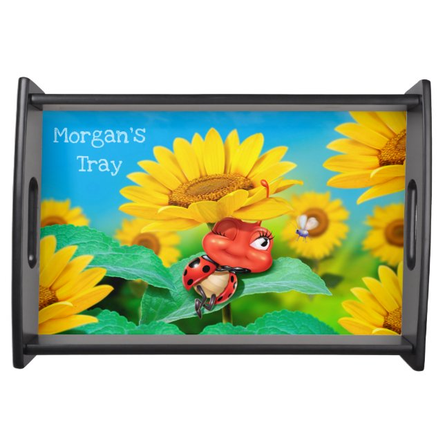 Child’s custom tray sleepy ladybug serving tray (Front)
