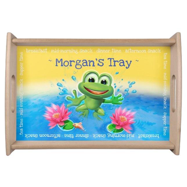 Child’s custom wooden leap frog serving tray (Front)