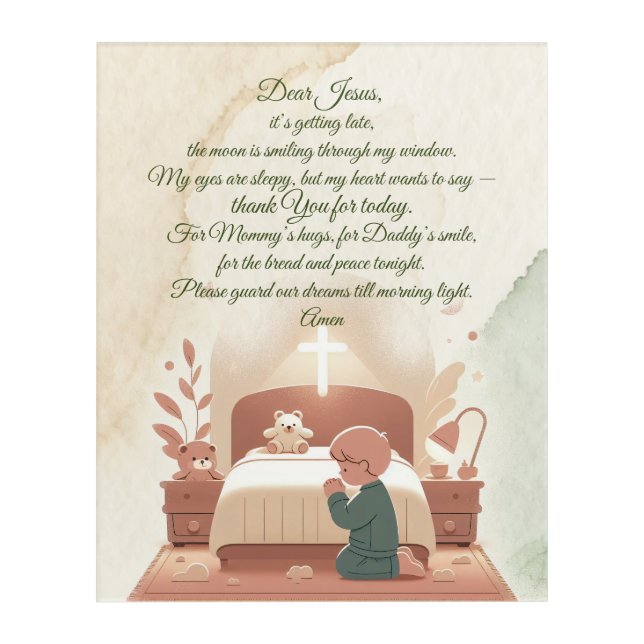 Child’s Night Prayer Acrylic Print (Front)