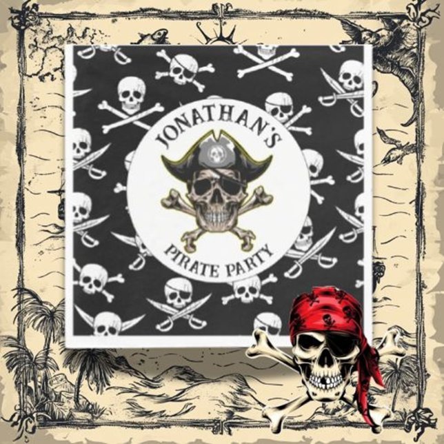  Child’s Pirate Party Napkins (Make your child’s pirate party unforgettable with themed napkins featuring fun designs)