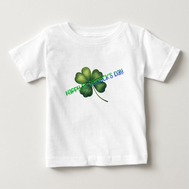 Child’s St Patrick’s Day Lucky Shamrock. St Patty Baby T-Shirt (Front)