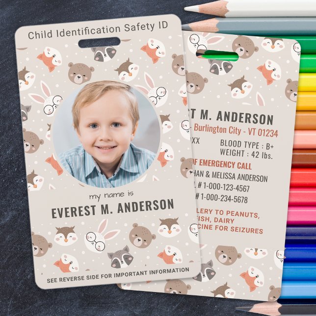Child Safety Emergency Kids Photo Identification Badge (Creator Uploaded)