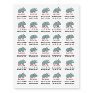 Child Safety Lost Phone Number Fun Dinosaur Temporary Tattoos