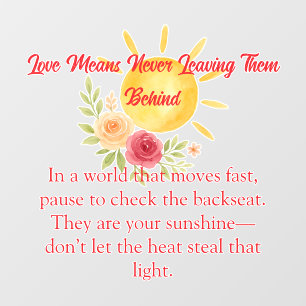 Child Safety Reminder Window Cling