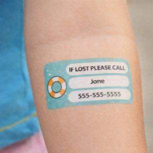Child Safety - Safety ID - Emergency Contact Temporary Tattoos