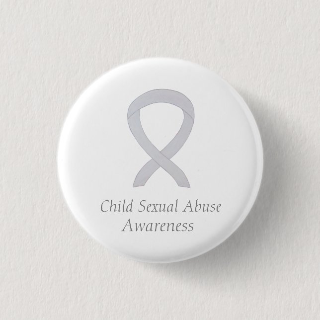Child Sexual Abuse Awareness White Ribbon Pin (Front)