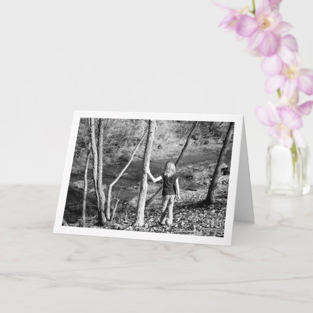 Child Standing in Woods Card (Orchid)