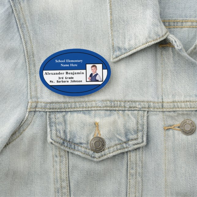 Child Student Photo Name ID Identification Card Tag (In Situ)