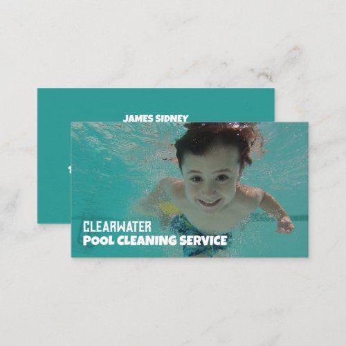 Child Swimmer Portrait Swimming Pool Cleaner Business Card