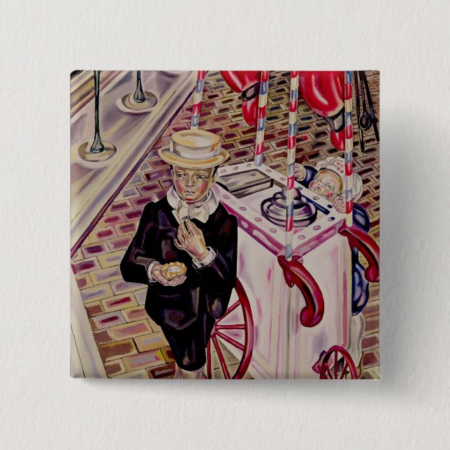 Child with an Ice Cream Pinback Button (Front)