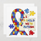 Child With Autism Awareness Ribbon (Front/Back)