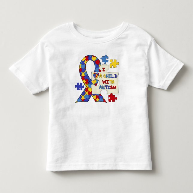 Child With Autism Awareness Ribbon Toddler T-shirt (Front)