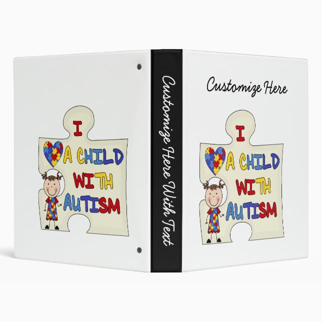 Child WIth Autism Brunette Girl 2 Binder (Background)