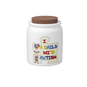 Child WIth Autism Brunette Girl 2 Candy Jar