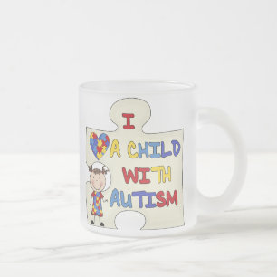 Child WIth Autism Brunette Girl 2 Frosted Glass Coffee Mug