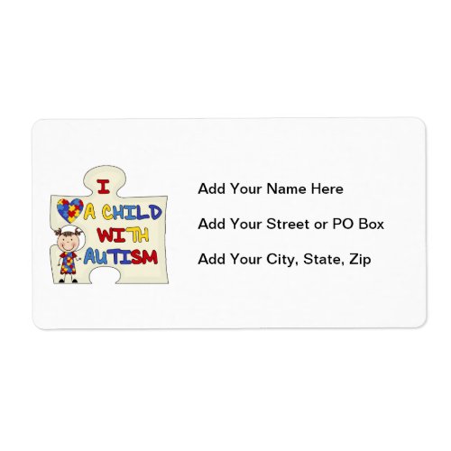 Child WIth Autism Brunette Girl 2 Label