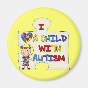 Child WIth Autism Brunette Girl 2 Magnet