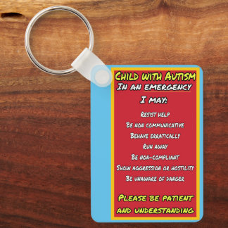 Child with Autism Emergency Keychain
