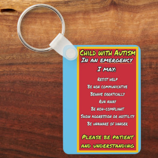 Child with Autism Emergency  Keychain