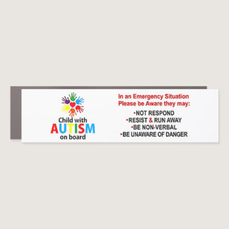 Child with Autism On Board Autism Awareness Classi Car Magnet