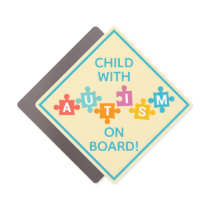 Child With Autism On Board Awareness Car Magnet