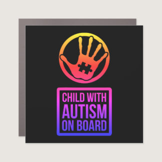 Child With Autism On Board Car Magnet