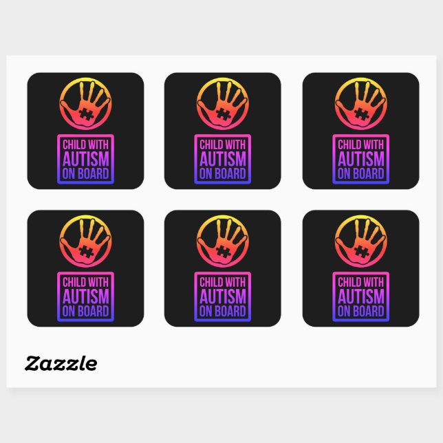 Child With Autism On Board Sticker (Sheet)