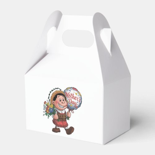 Child with balloon and flowers for Mothers Day Favor Boxes