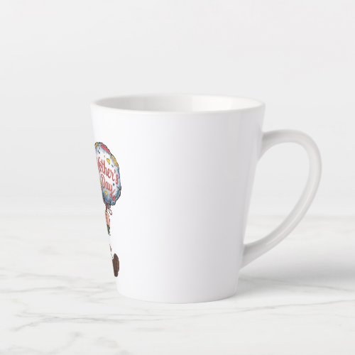 Child with balloon and flowers for Mothers Day Latte Mug