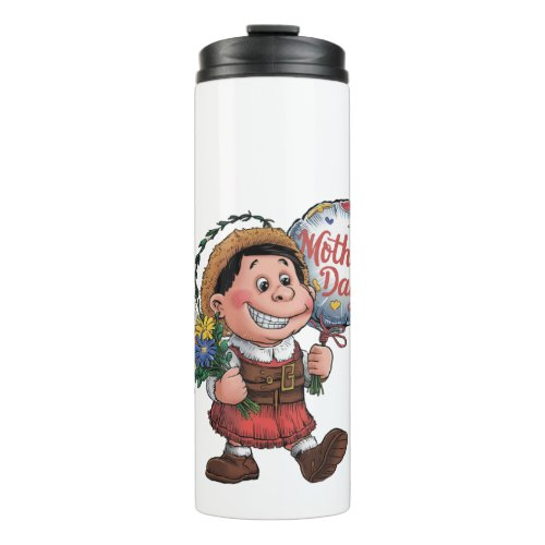 Child with balloon and flowers for Mothers Day Thermal Tumbler