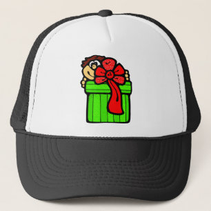 Child with Christmas Present Trucker Hat
