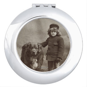 Child With Dog, C1885 Vanity Mirror