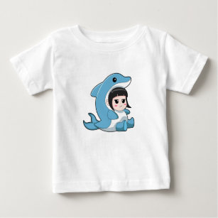 Child with Dolphin Costume Baby T-Shirt