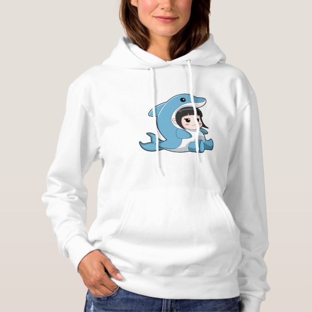 Child with Dolphin Costume Hoodie (Front)