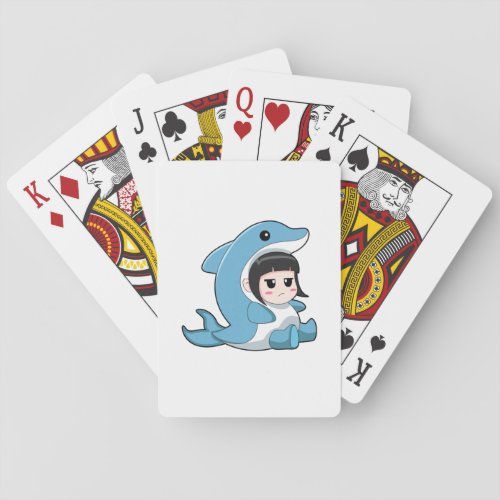 Child with Dolphin Costume Playing Cards