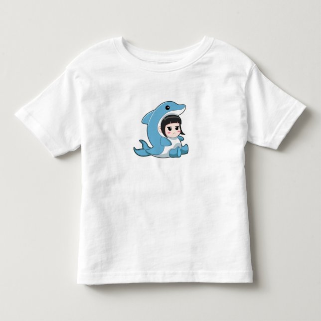 Child with Dolphin Costume Toddler T-shirt (Front)